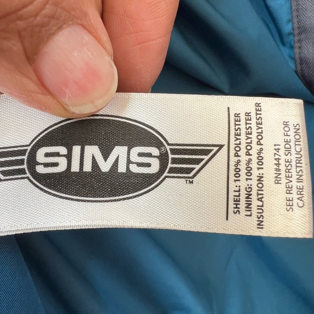 SIMS Insulated Snowboard Ski Jacket Blue Gray Hooded Size S - Picture 4 of 5